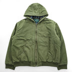 Woolrich ダック地 フーデッド ワークジャケット XL キャンバス 中綿 パーカー 裏地チェック GREEN LABEL 1716855