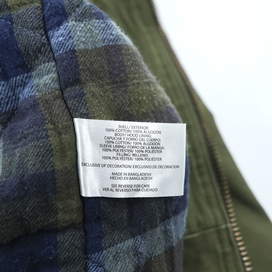 Woolrich ダック地 フーデッド ワークジャケット XL キャンバス 中綿 パーカー 裏地チェック GREEN LABEL 1716855