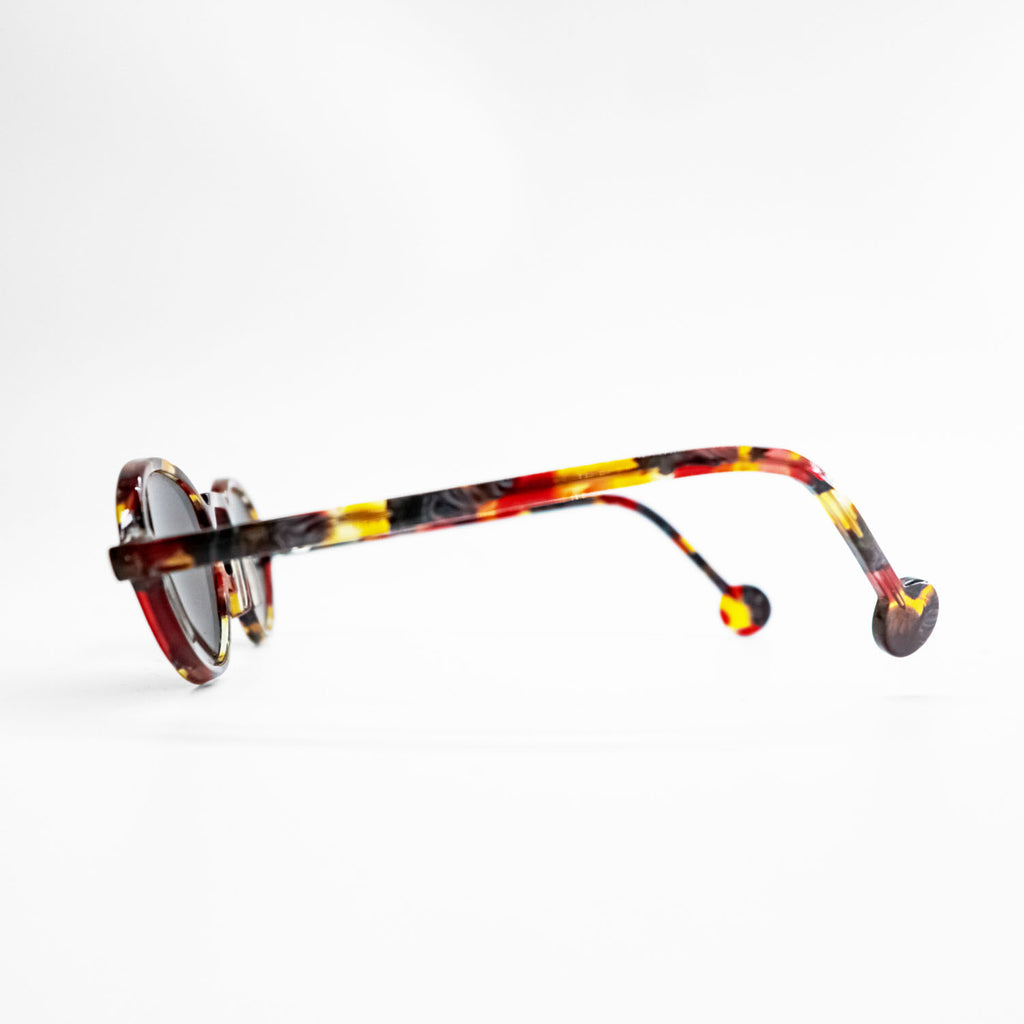 l.a. Eyeworks サングラス ラウンド HULA 310 ブラウン ベッコウ イタリア製