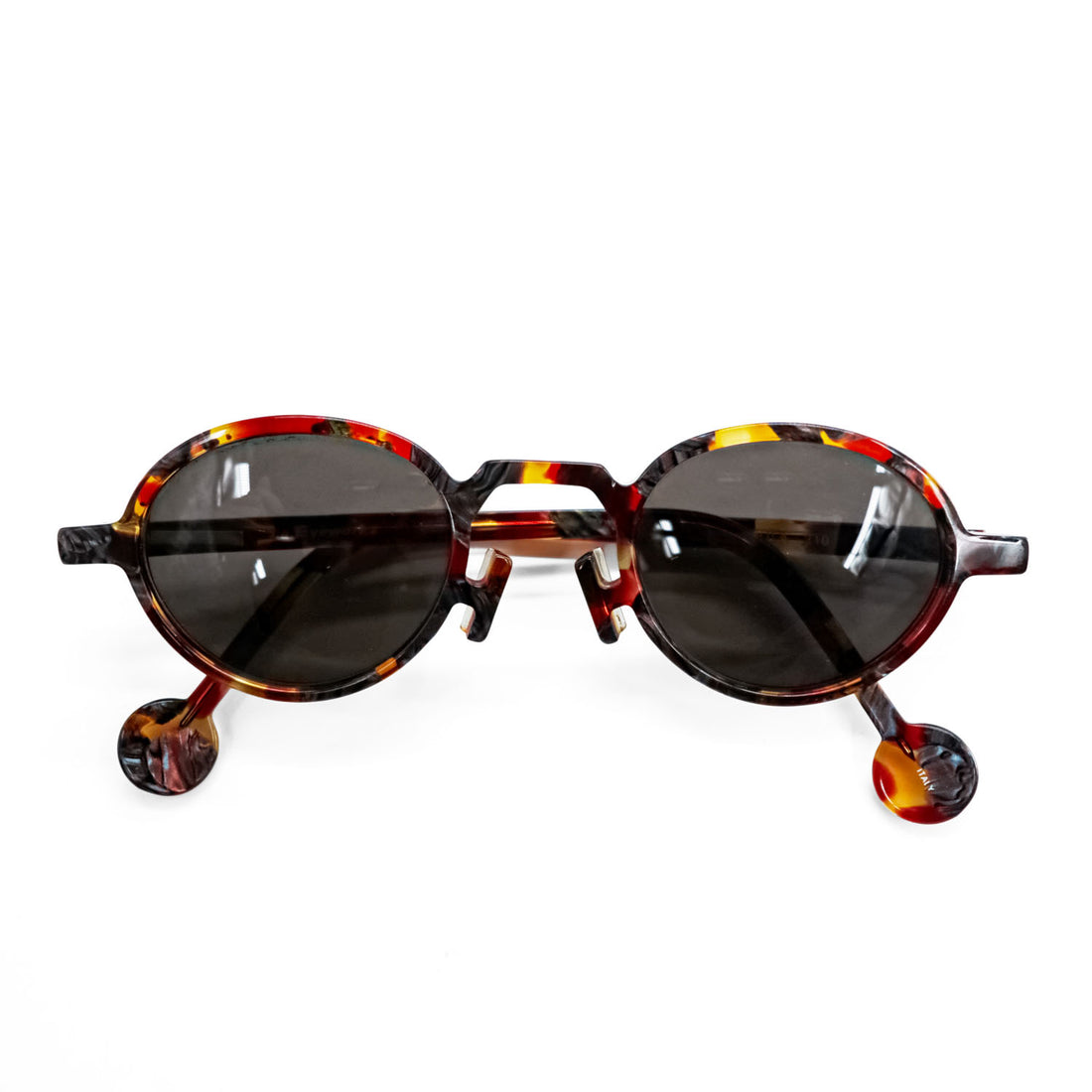 l.a. Eyeworks サングラス ラウンド HULA 310 ブラウン ベッコウ イタリア製