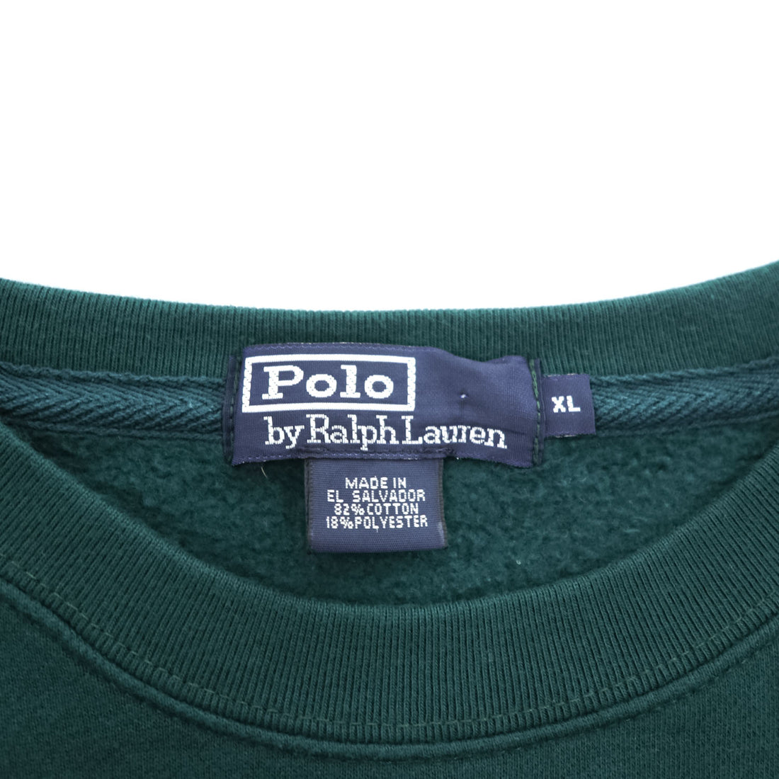 Polo Ralph Lauren 90年代 クルーネック スウェット トレーナー XL ダークグリーン コットン 裏起毛 ポニー刺繍 ビッグサイズ