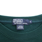 Polo Ralph Lauren 90年代 クルーネック スウェット トレーナー XL ダークグリーン コットン 裏起毛 ポニー刺繍 ビッグサイズ