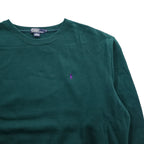 Polo Ralph Lauren 90年代 クルーネック スウェット トレーナー XL ダークグリーン コットン 裏起毛 ポニー刺繍 ビッグサイズ