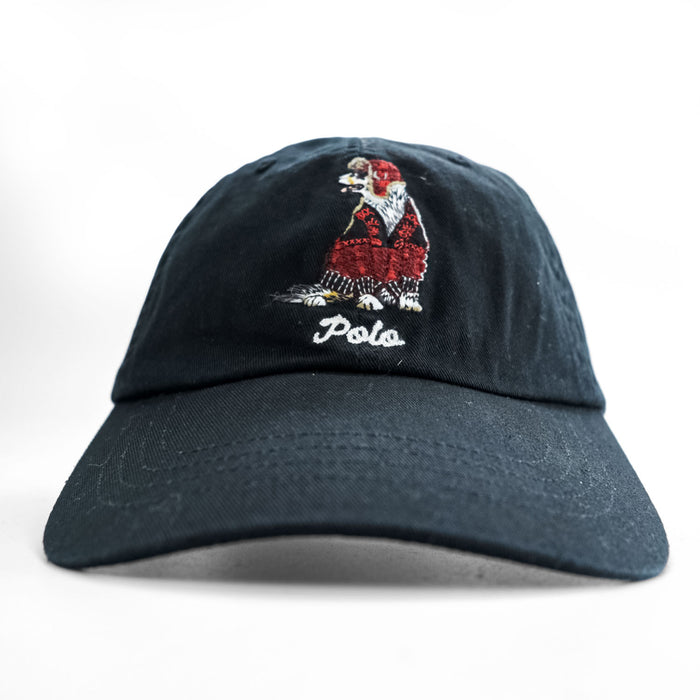 Polo Ralph Lauren 刺繍 コットンツイル キャップ ONE アジャスターベルト ブラック 犬