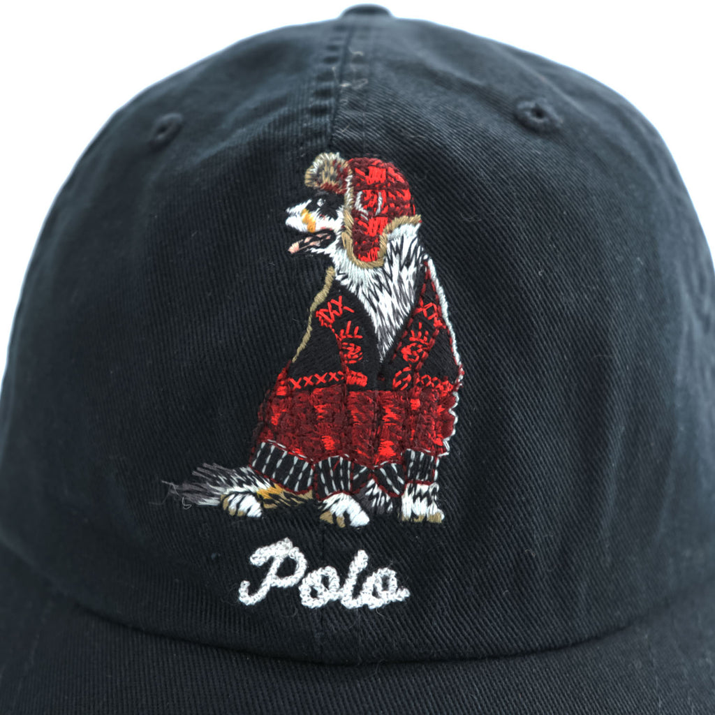 Polo Ralph Lauren 刺繍 コットンツイル キャップ ONE アジャスターベルト ブラック 犬