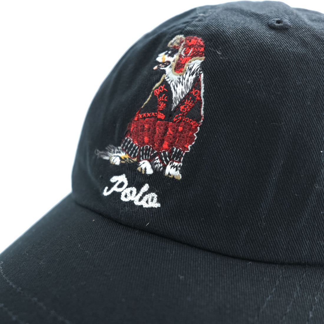 Polo Ralph Lauren 刺繍 コットンツイル キャップ ONE アジャスターベルト ブラック 犬