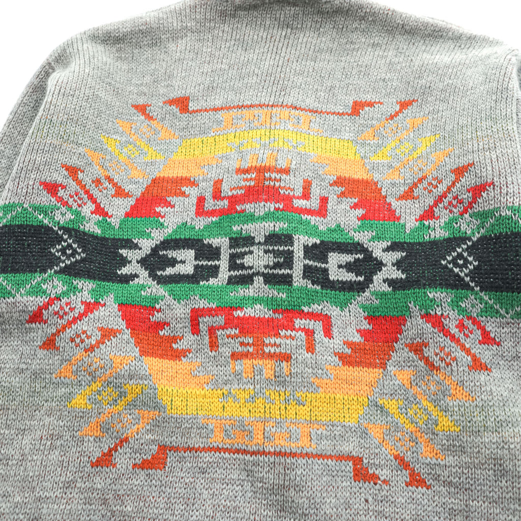 PENDLETON 70年代 ヴィンテージ ショールカラー ニットカーディガン M グレー 白タグ ネイティブ柄