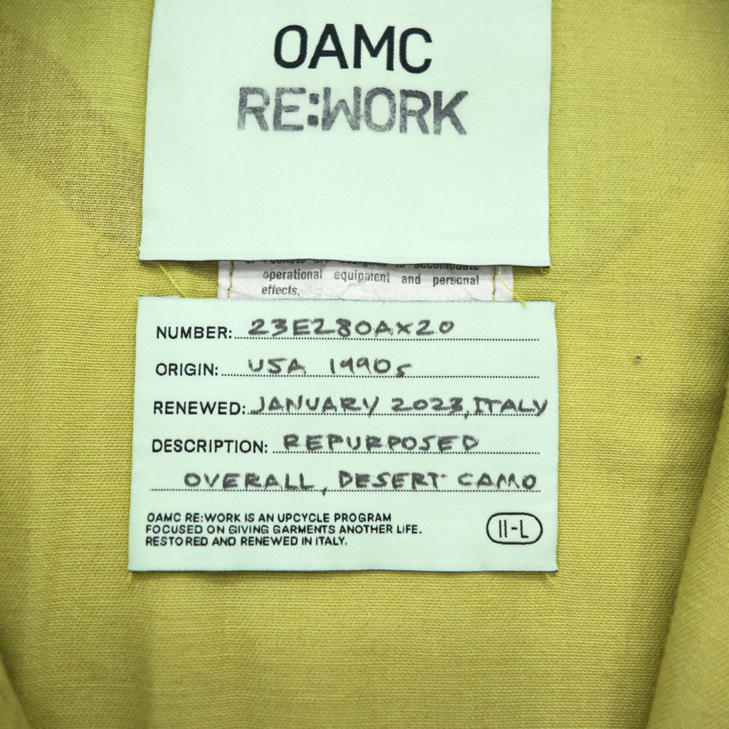 OAMC RE:WORK リメイク 再構築 オールインワン USA ミリタリージャンプスーツ デザートカモ イタリア製 ツナギ 23E280AX20