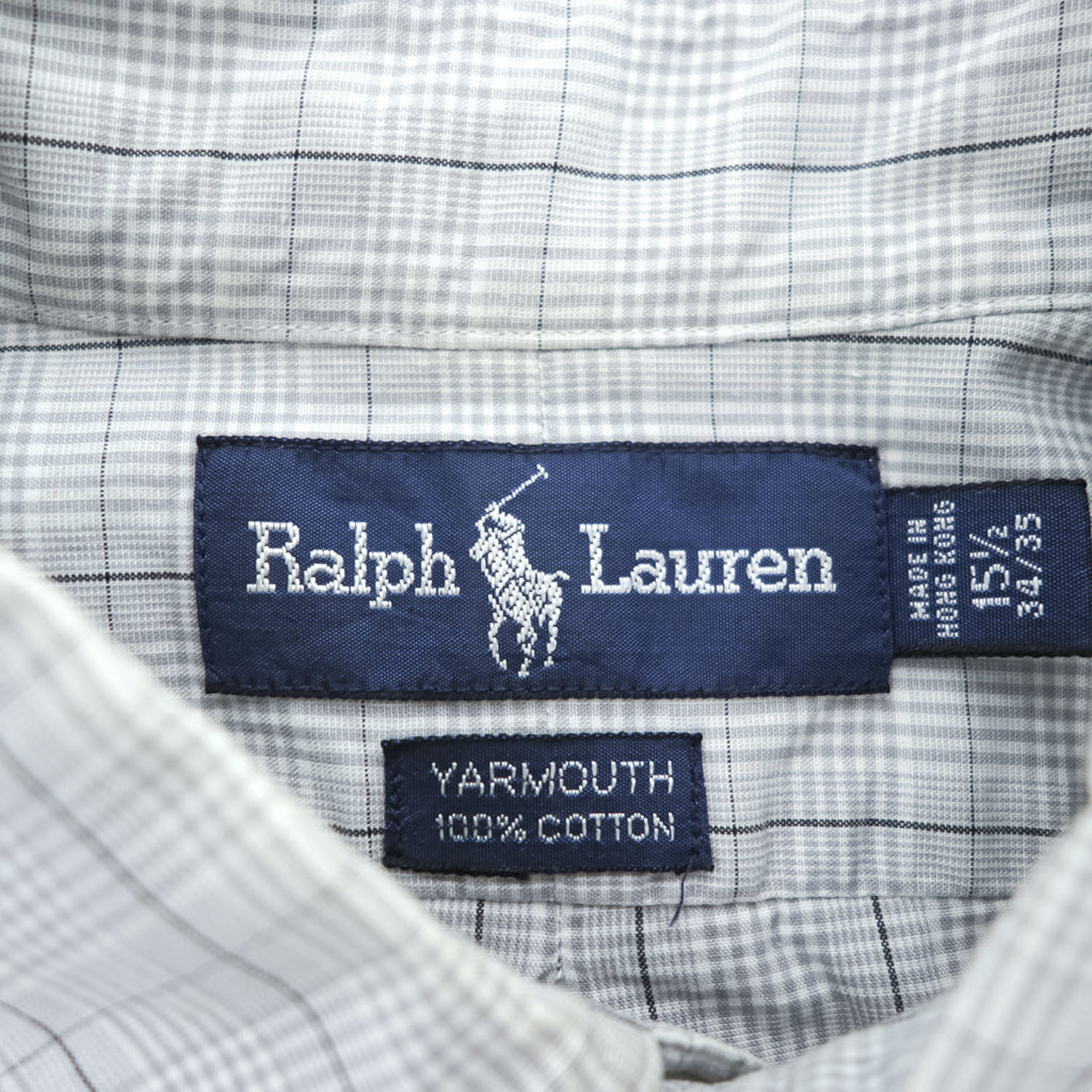 Ralph Lauren 90年代 ヴィンテージ 長袖 ボタンダウンシャツ YARMOUTH グレー チェック ポニー刺繍