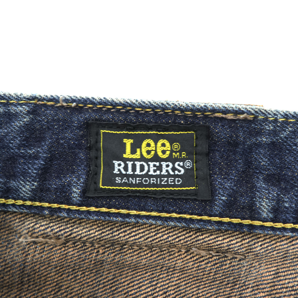 Lee 日本製 デニムパンツ ジーンズ L インディゴ ブルー RIDERS ジッパーフライ レザーパッチ LEE-382