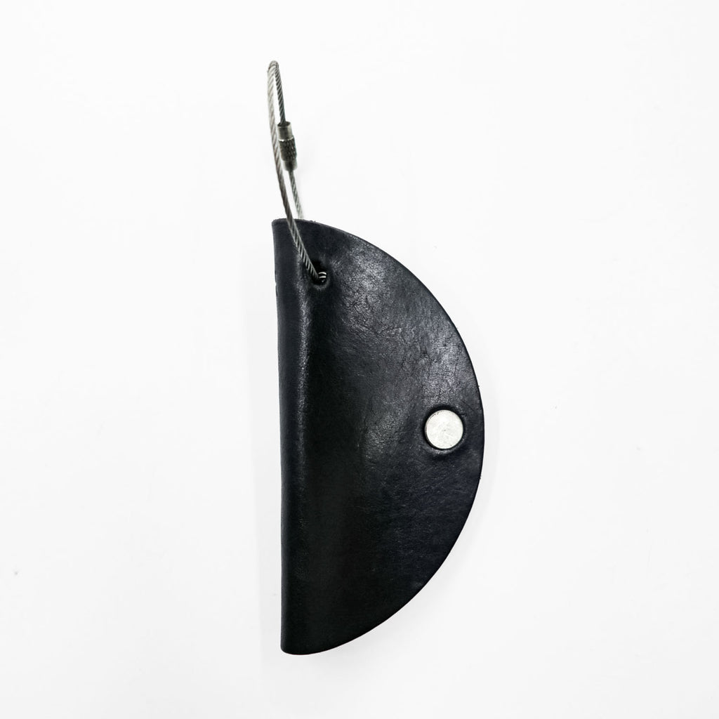 Hender Scheme Circle Key Holder Black Leather 3-Key Hook Wire Loop