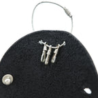 Hender Scheme Circle Key Holder Black Leather 3-Key Hook Wire Loop