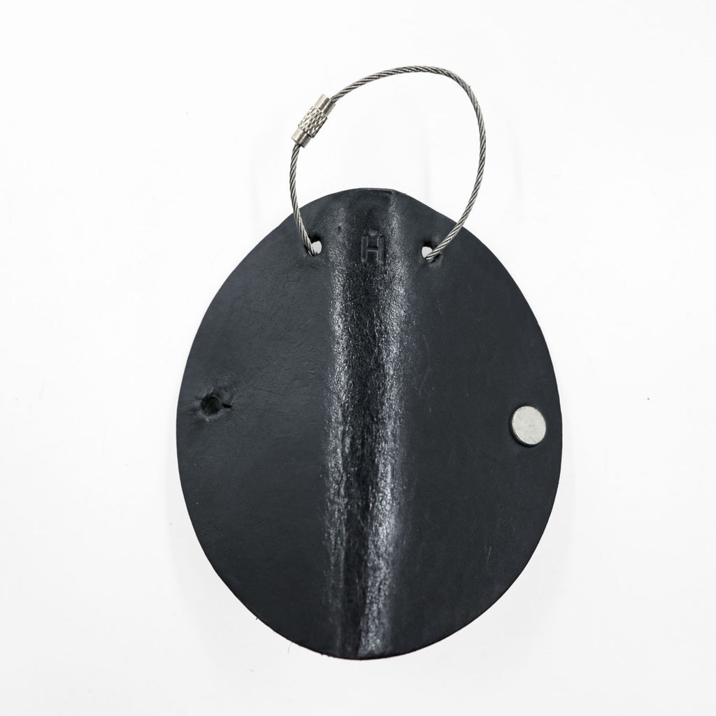 Hender Scheme Circle Key Holder Black Leather 3-Key Hook Wire Loop