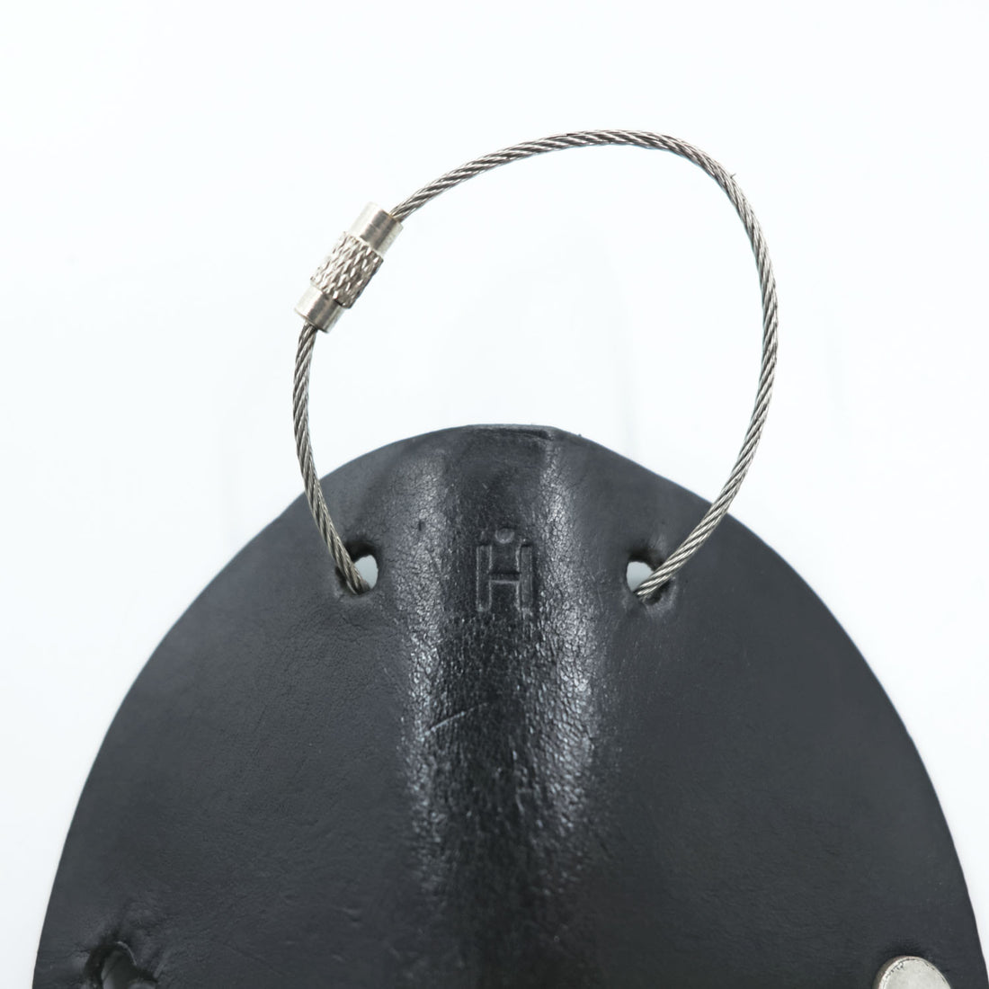 Hender Scheme Circle Key Holder Black Leather 3-Key Hook Wire Loop