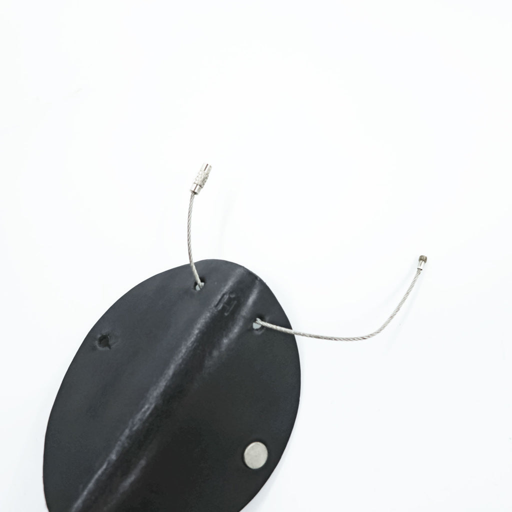 Hender Scheme Circle Key Holder Black Leather 3-Key Hook Wire Loop