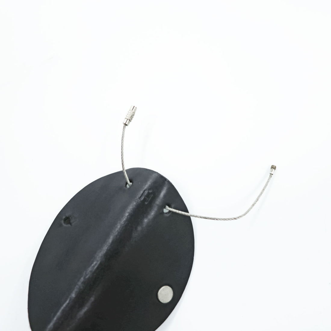 Hender Scheme Circle Key Holder Black Leather 3-Key Hook Wire Loop