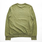 FRED PERRY M2644 Logo Crew Neck Sweatshirt Olive Size S Embroidered Logo