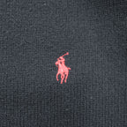 Polo Ralph Lauren 90年代 ヴィンテージ ラムウール Vネック ニット セーター XL ブラック ポニー刺繍 羊毛