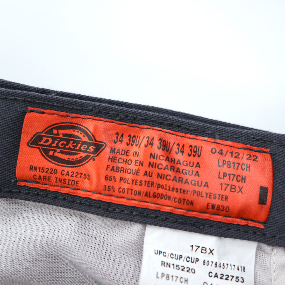Dickies ワイド ストレートワークパンツ 34×30 グレー インダストリアル フラットフロント コンフォートウエストパンツ LP817CH