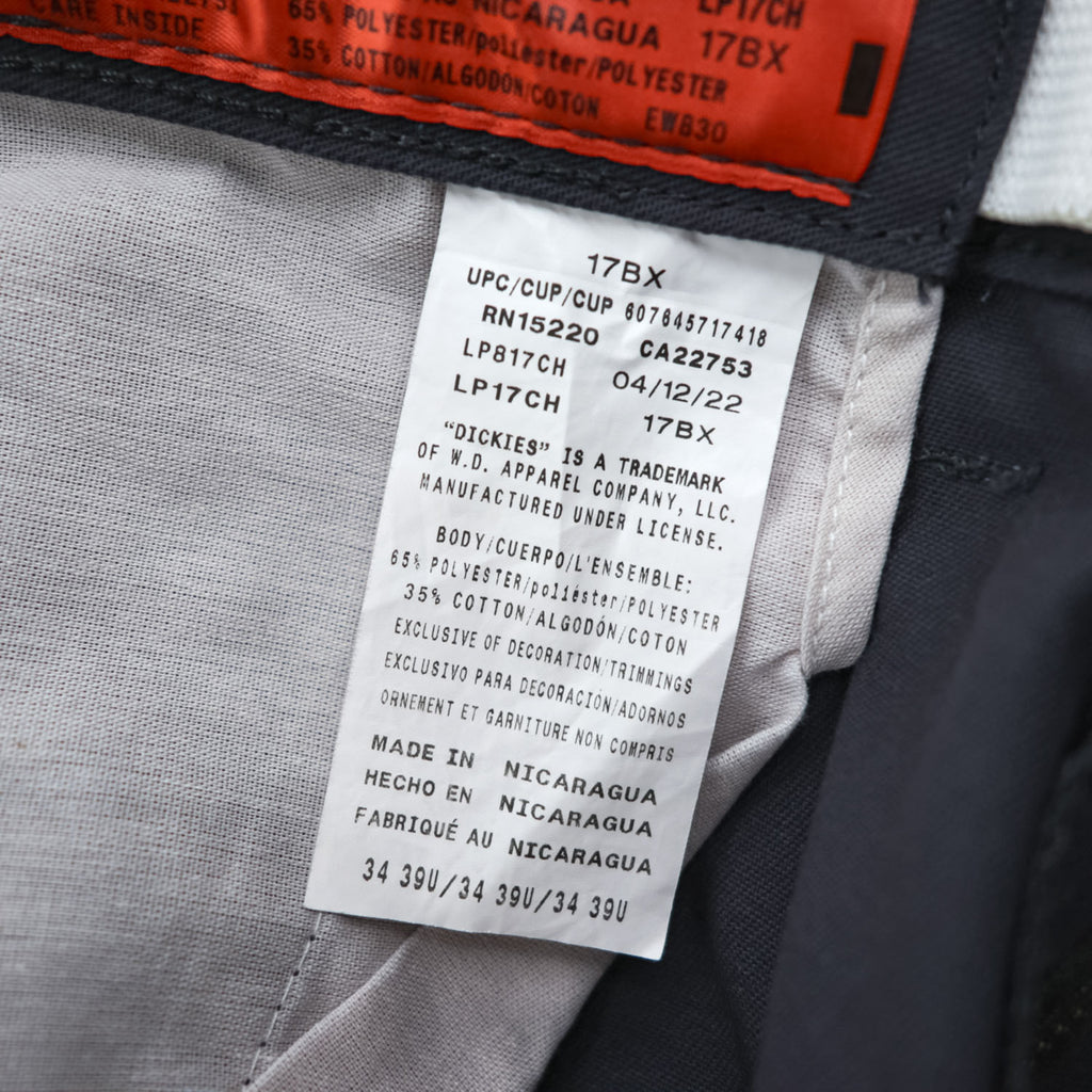 Dickies ワイド ストレートワークパンツ 34×30 グレー インダストリアル フラットフロント コンフォートウエストパンツ LP817CH