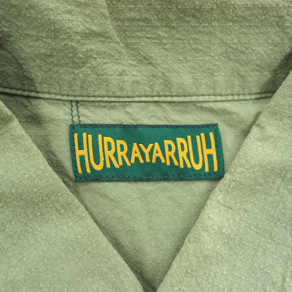 HURRAY HURRAY 日本製 リップストップ 長袖シャツ ジャケット L カーキ スナップボタン H1010-1