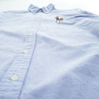Ralph Lauren 90年代 ヴィンテージ 長袖 オックスフォードシャツ XL ブルー CUSTOM FIT ビッグポニー ボタンダウン
