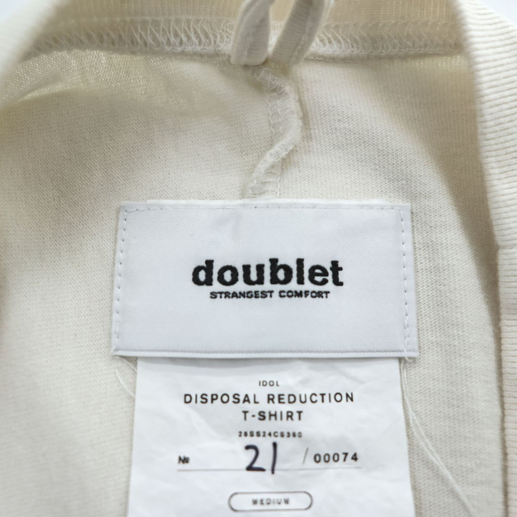 doublet Tシャツ DISPOSAL REDUCTION T-SHIRT M ホワイト 割引シール ワイドシルエット 25SS24CS360