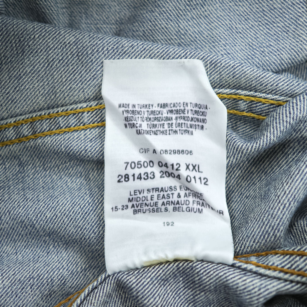 Levi's 00年代 ヴィンテージ デニムジャケット Gジャン XXL バックペイント LAST GANG IN TOWN ユーロリーバイス 70500 04