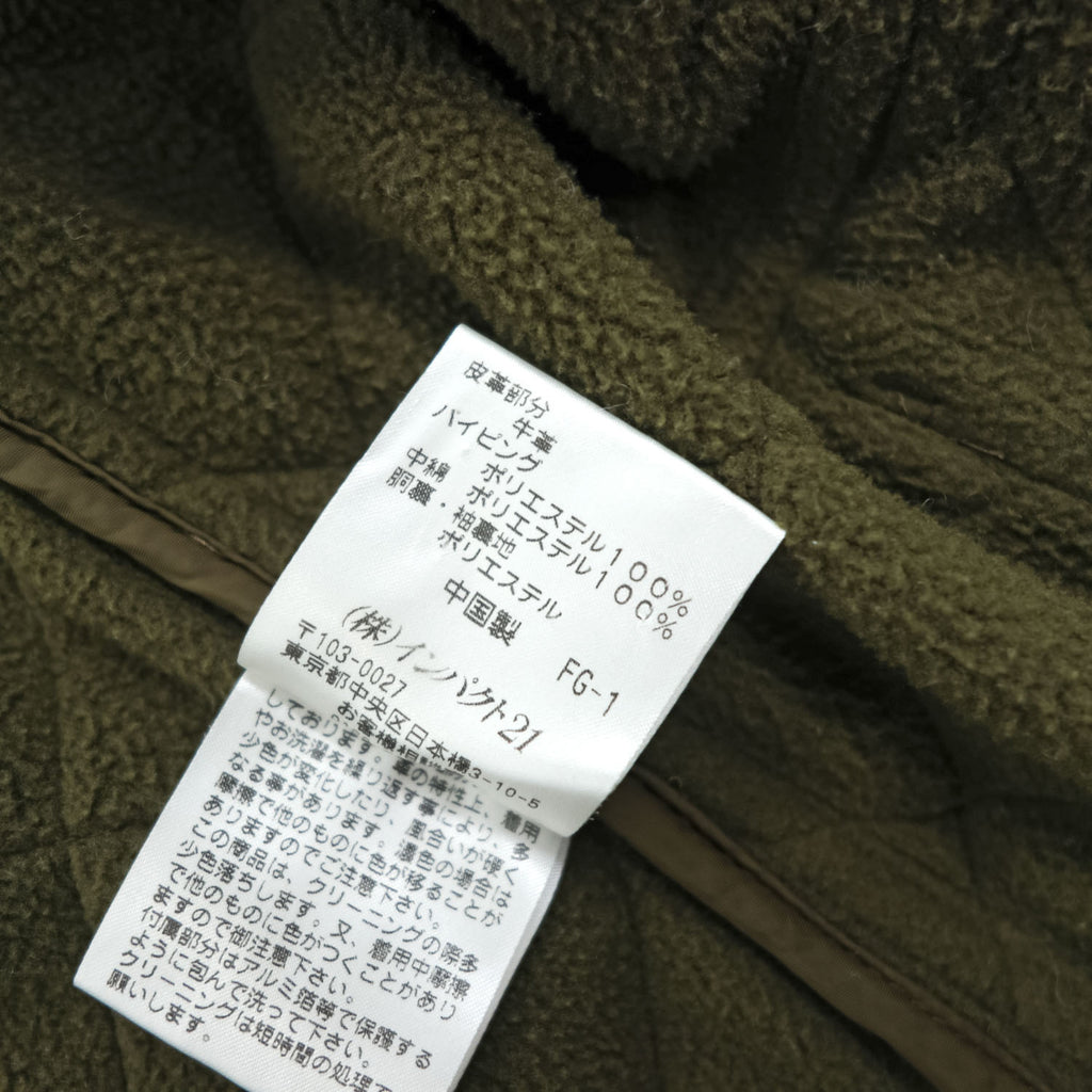 Polo Ralph Lauren 90年代 ヴィンテージ キルティングジャケット L レザーショルダーパッチ チンストラップ