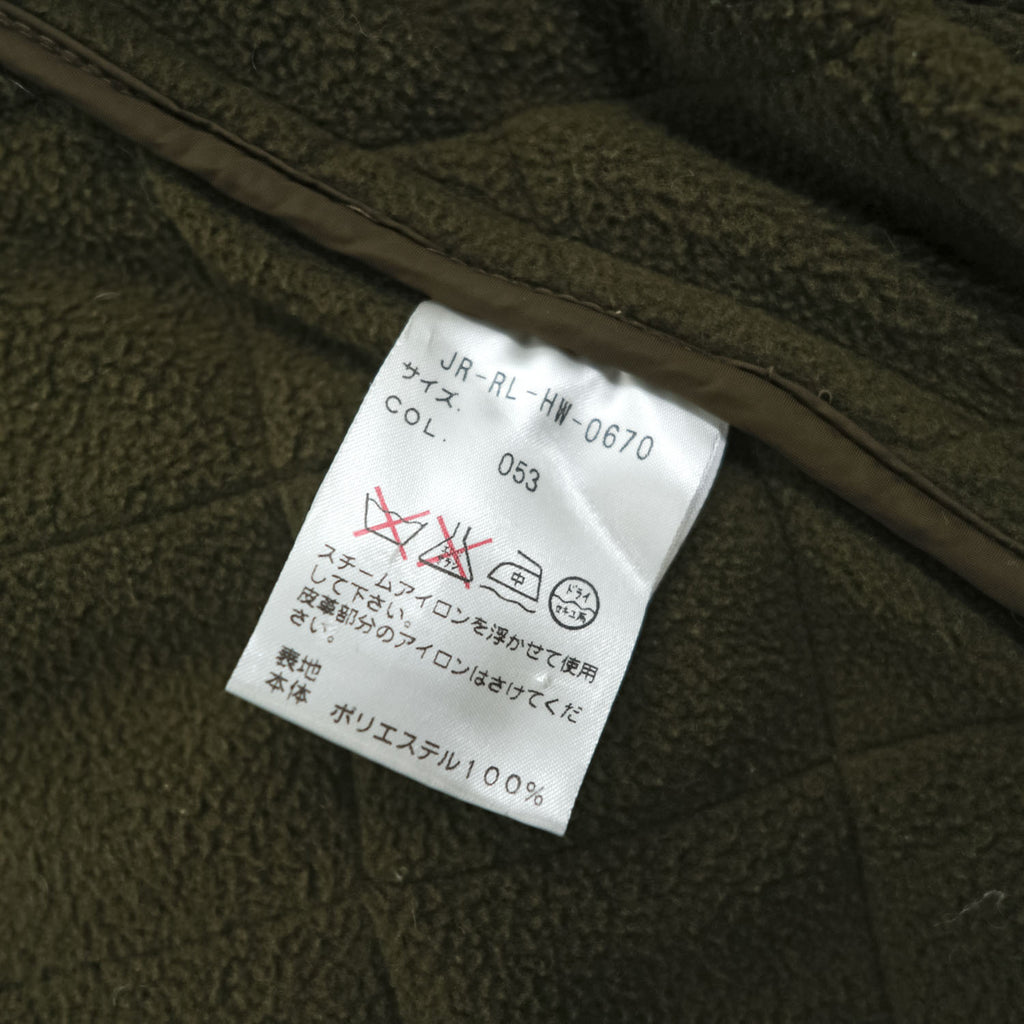 Polo Ralph Lauren 90年代 ヴィンテージ キルティングジャケット L レザーショルダーパッチ チンストラップ