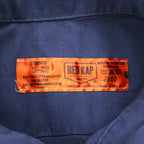 RED KAP 長袖 ワークシャツ L ネイビー ボックスシルエット ダブル フラップ 胸ポケット ST52NV5
