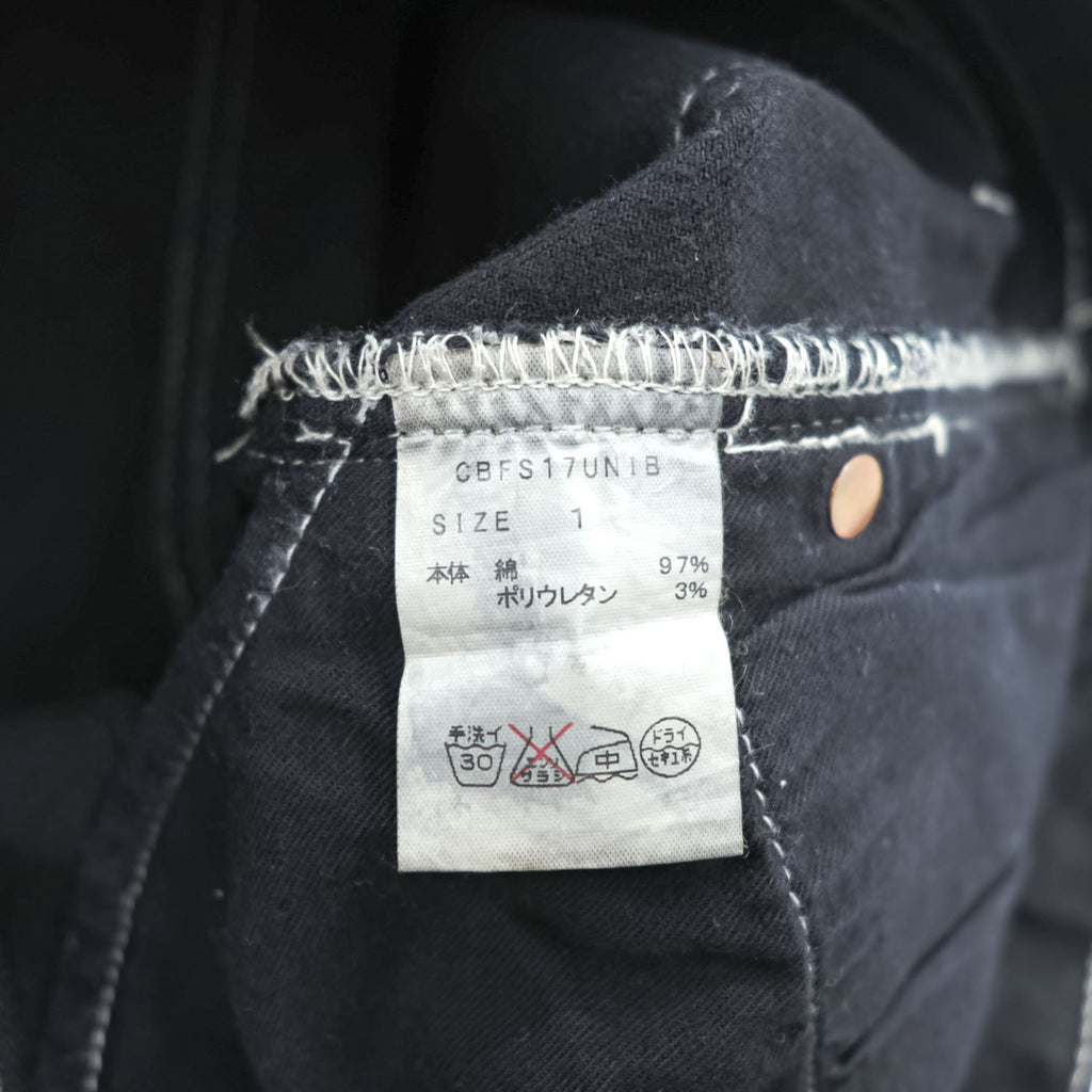 CLASS ( POOL BY CLASS ) デニムパンツ ジーンズ M ブラック 後染め ストレッチ センターシーム ホワイトステッチ CBFS17UNIB