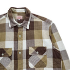 BIG MIKE ヘビーフランネル 長袖チェックシャツ L インド綿 UNION MADE ダブル フラップ 胸ポケット 102135001