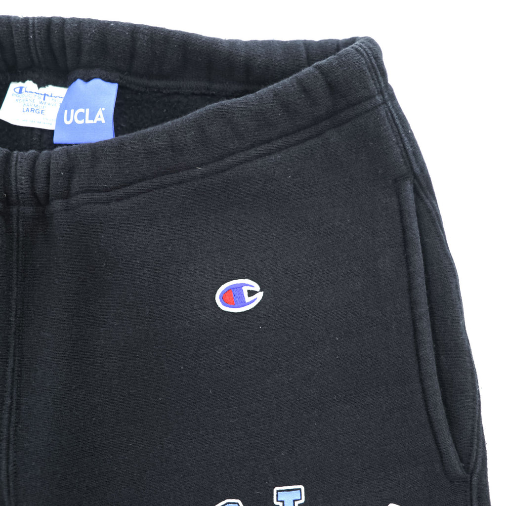 Champion リバースウィーブ REVERSE WEAVE スウェットパンツ L ブラック 裏起毛 プリント UCLA BRUINS C3-E216