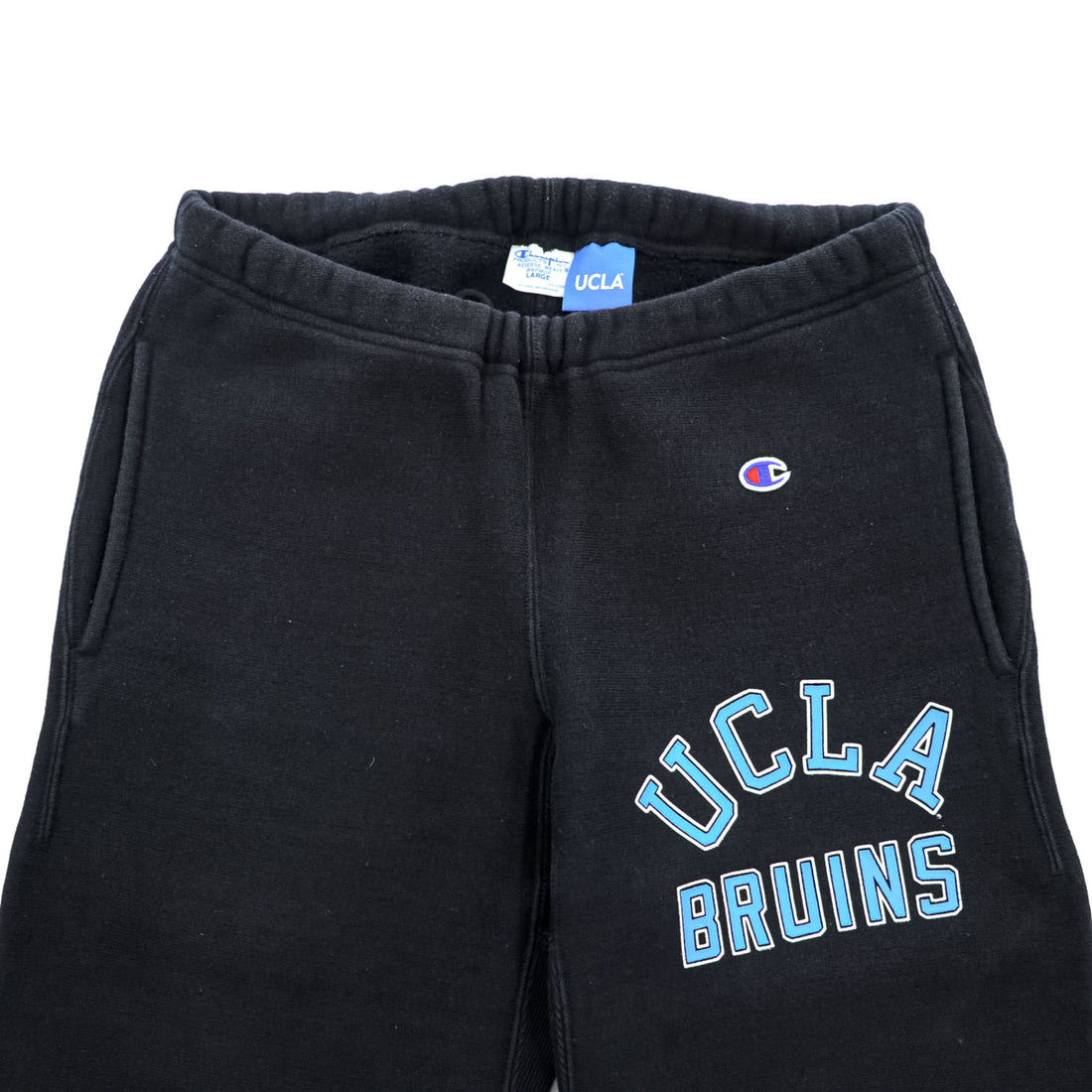 Champion リバースウィーブ REVERSE WEAVE スウェットパンツ L ブラック 裏起毛 プリント UCLA BRUINS C3-E216