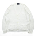 POLO SPORT RALPH LAUREN 90年代 ヴィンテージ Vネック ニット カーディガン M ホワイト スモールポニー ロゴ 刺繍
