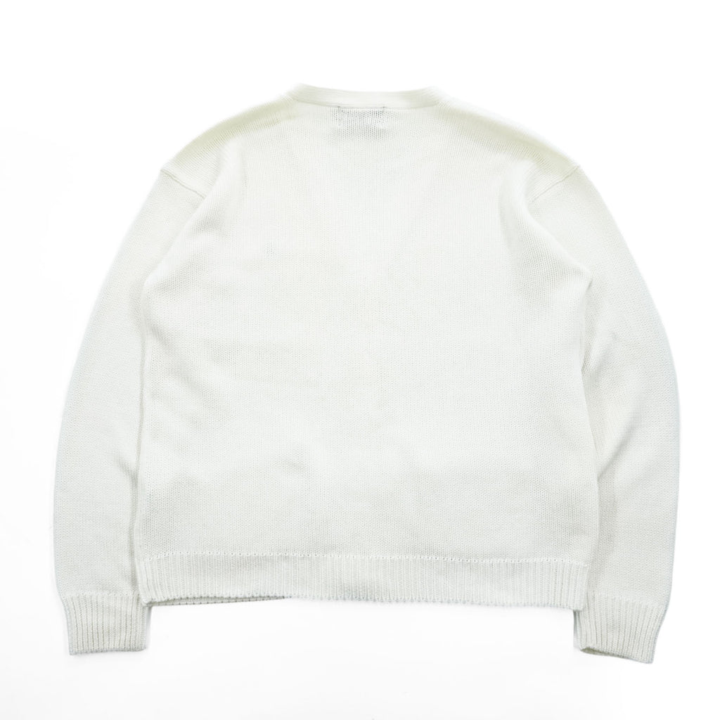 POLO SPORT RALPH LAUREN 90年代 ヴィンテージ Vネック ニット カーディガン M ホワイト スモールポニー ロゴ 刺繍