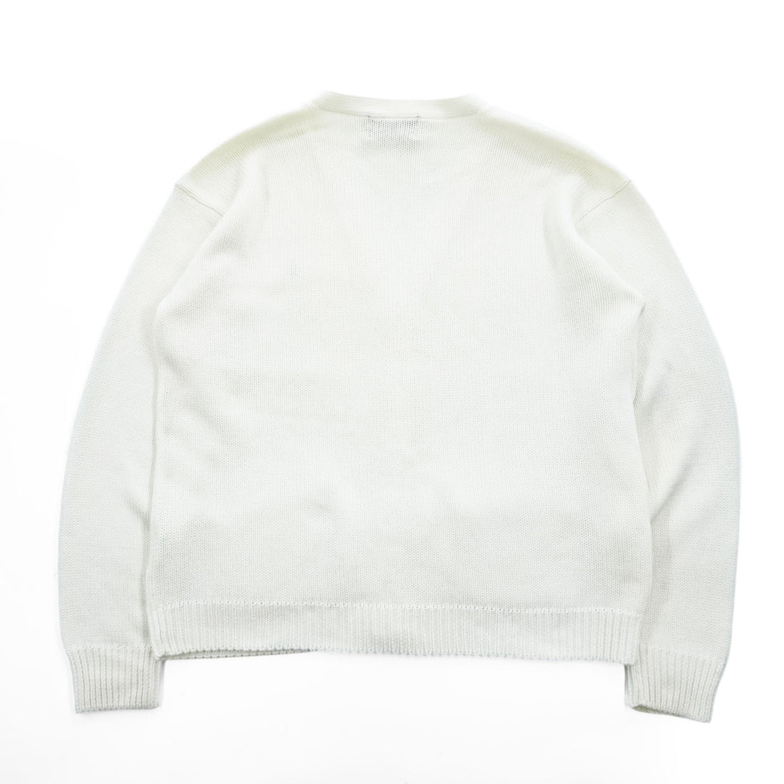 POLO SPORT RALPH LAUREN 90年代 ヴィンテージ Vネック ニット カーディガン M ホワイト スモールポニー ロゴ 刺繍