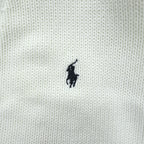 POLO SPORT RALPH LAUREN 90年代 ヴィンテージ Vネック ニット カーディガン M ホワイト スモールポニー ロゴ 刺繍