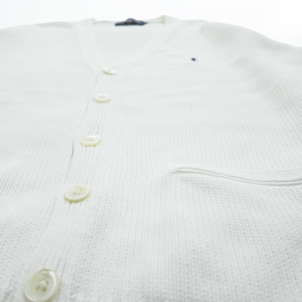 POLO SPORT RALPH LAUREN 90年代 ヴィンテージ Vネック ニット カーディガン M ホワイト スモールポニー ロゴ 刺繍