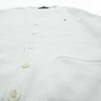 POLO SPORT RALPH LAUREN 90年代 ヴィンテージ Vネック ニット カーディガン M ホワイト スモールポニー ロゴ 刺繍