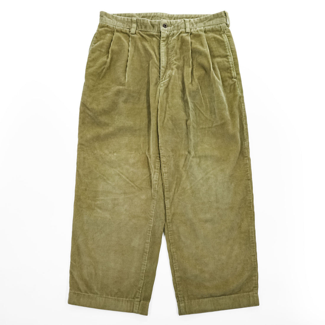 Brooks Brothers 2タック ワイド コーデュロイパンツ L W33/L30 ベージュ プリーツ 太畝
