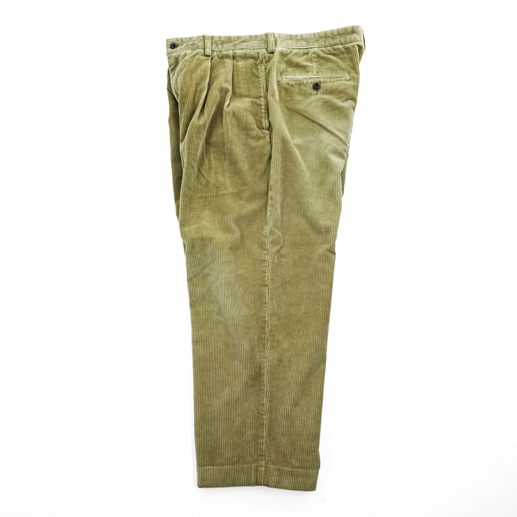 Brooks Brothers 2タック ワイド コーデュロイパンツ L W33/L30 ベージュ プリーツ 太畝