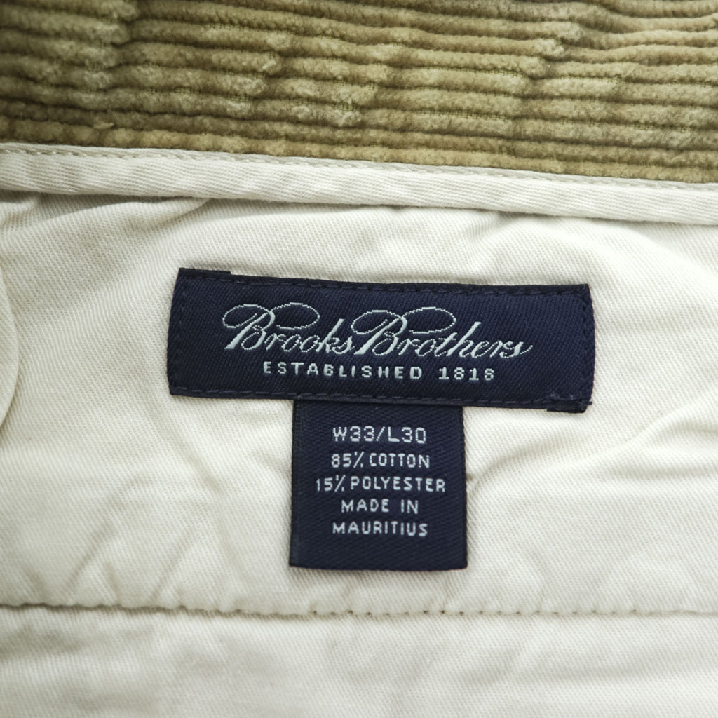 Brooks Brothers 2タック ワイド コーデュロイパンツ L W33/L30 ベージュ プリーツ 太畝