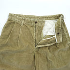 Brooks Brothers 2タック ワイド コーデュロイパンツ L W33/L30 ベージュ プリーツ 太畝