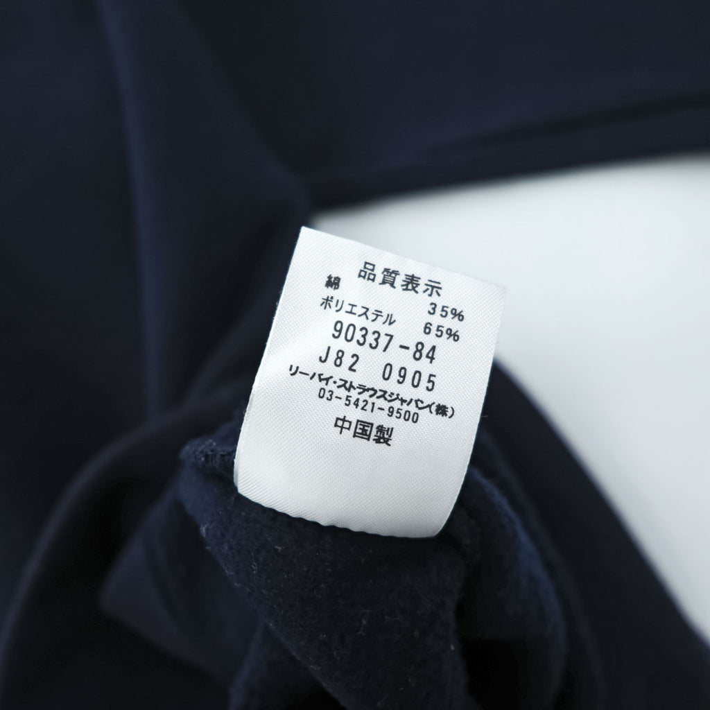 Levi's RED TAB 前V クルーネック スウェット トレーナー L ネイビー 裏起毛 ワンポイントロゴ