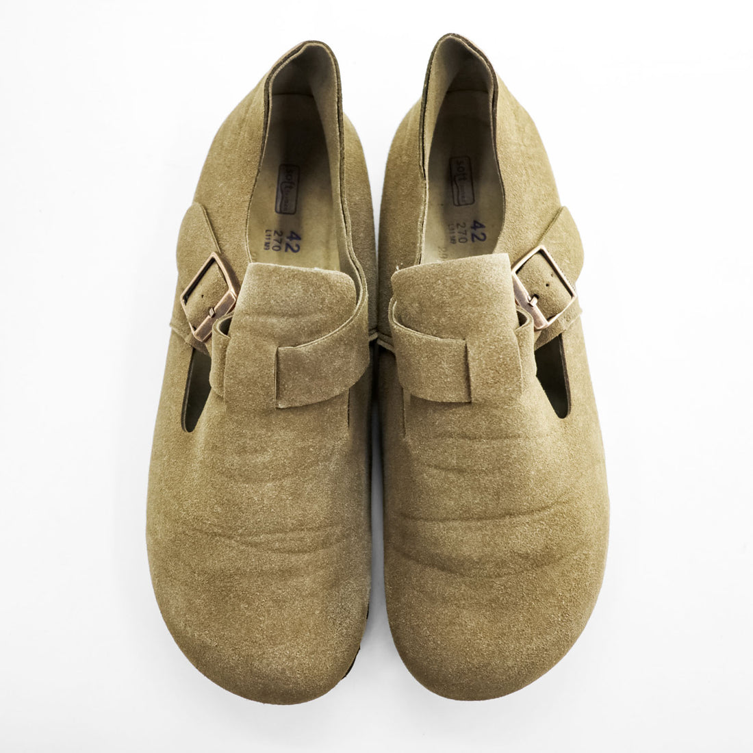 BIRKENSTOCK ロンドン London スエード スリッポンシューズ サンダル 27cm ベージュ SOFT FOOTBED ドイツ製