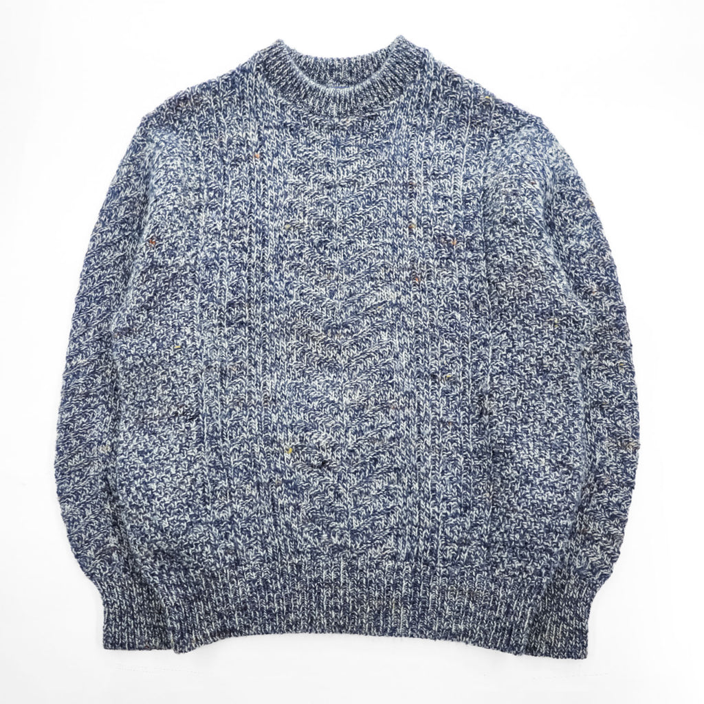 PENDLETON 70年代 USA製 ヴィンテージ ケーブルニット セーター L ネイビー ホワイト ミックス フィッシャーマン
