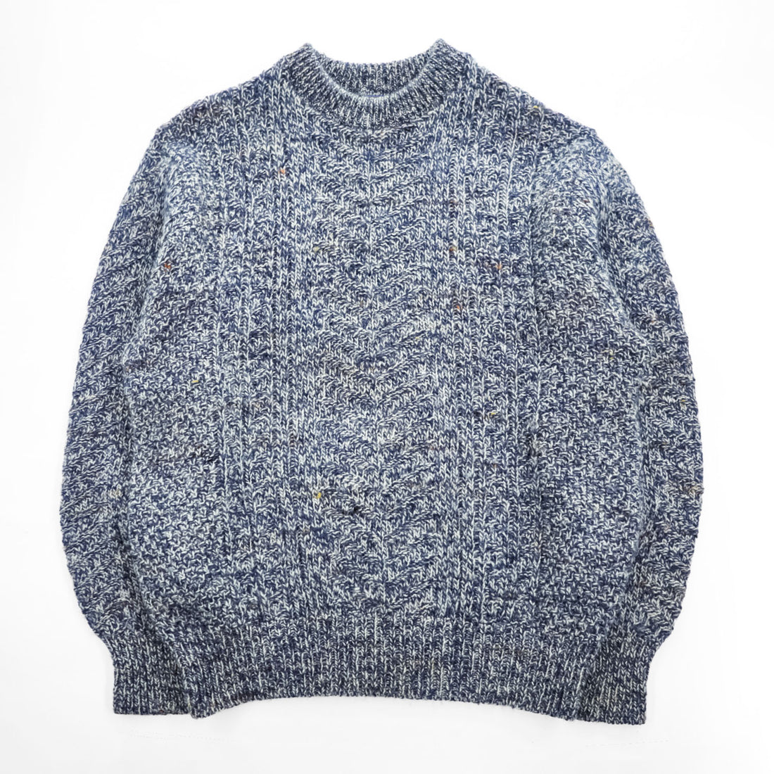 PENDLETON 70年代 USA製 ヴィンテージ ケーブルニット セーター L ネイビー ホワイト ミックス フィッシャーマン