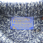 PENDLETON 70年代 USA製 ヴィンテージ ケーブルニット セーター L ネイビー ホワイト ミックス フィッシャーマン